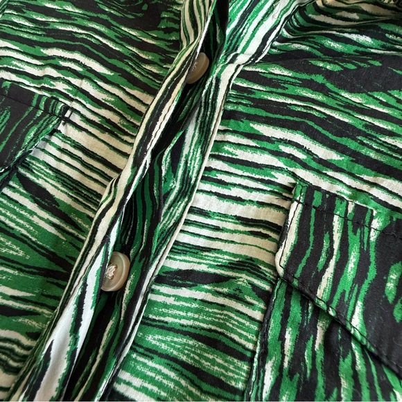 Derek Lam for DesignNation Green Woodgrain Print Cotton Tunic Dress Size M NWOT - Picture 5 of 10